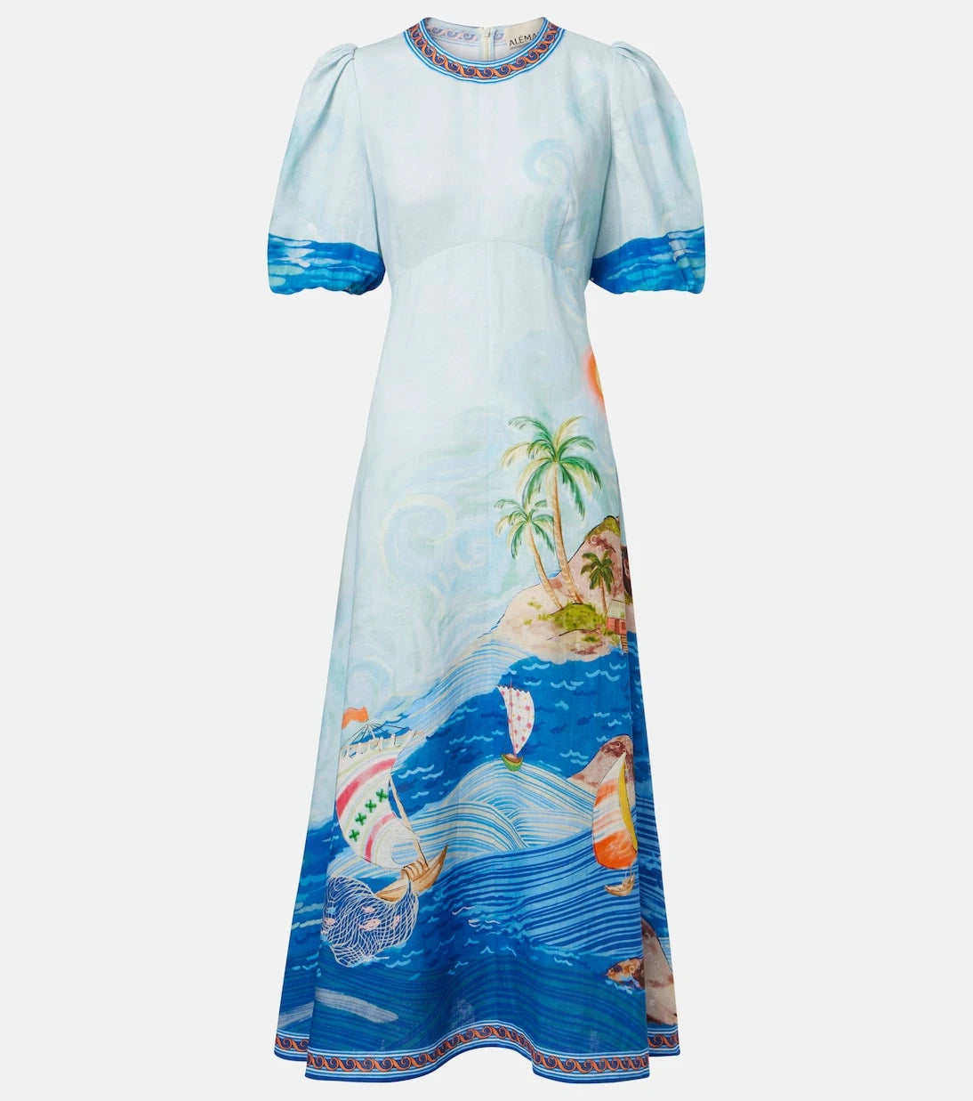 Alémais - Printed linen midi dress