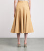 Emilia Wickstead Brown Pleated Blisse Midi Skirt
