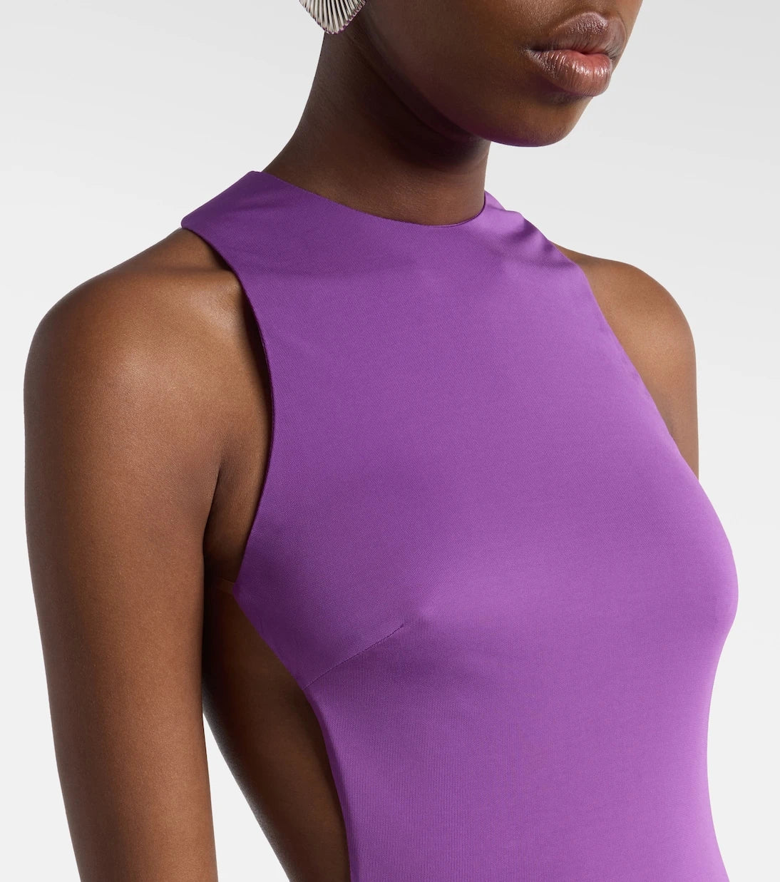 De La Vali - Maha beaded open-back jersey gown