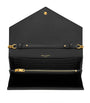 Saint Laurent Black Monogram Matelassé Envelope Wallet Bag