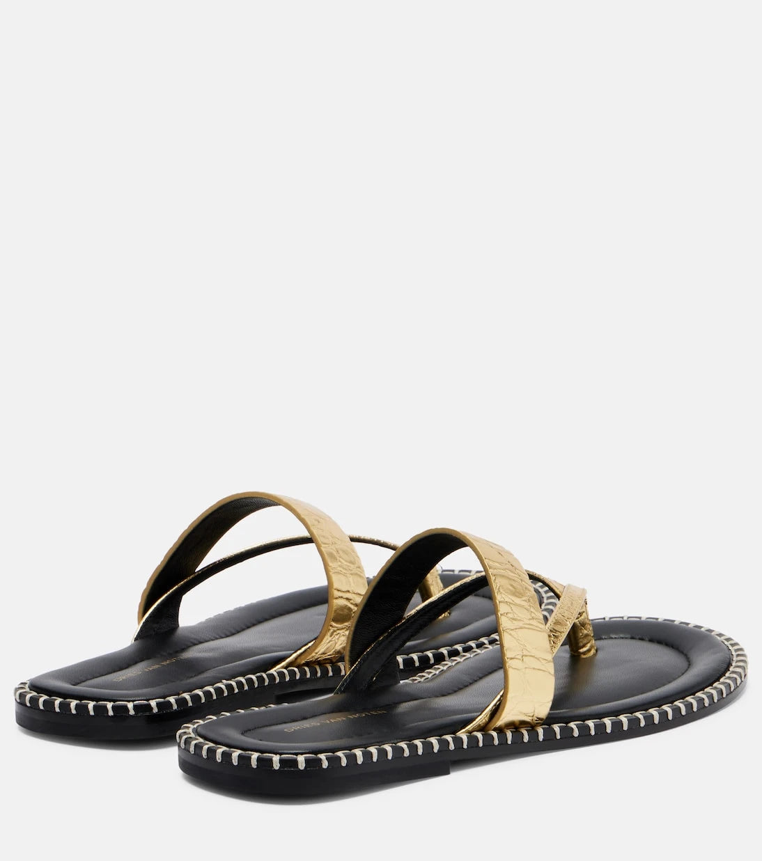 Dries Van Noten - Croc-effect leather thong sandals
