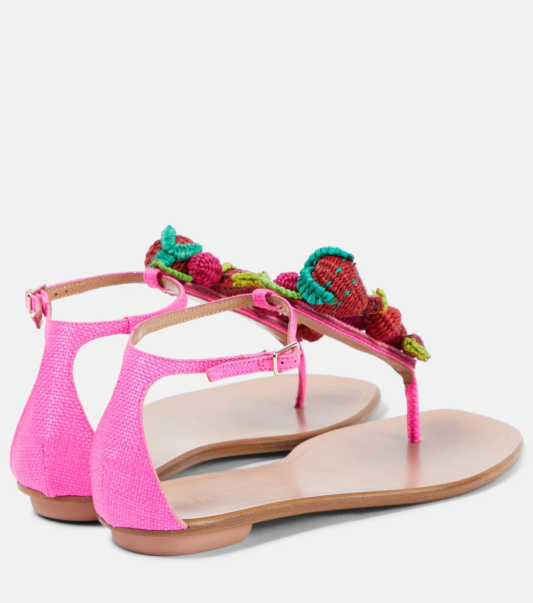 Aquazzura - Strawberry Punch raffia thong sandals