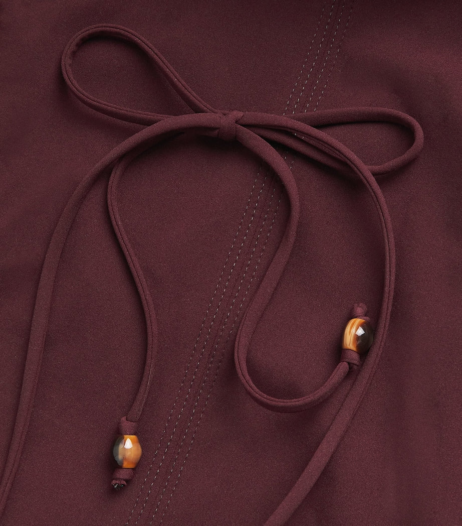 Burgundy Beaded Leila Swimsuit