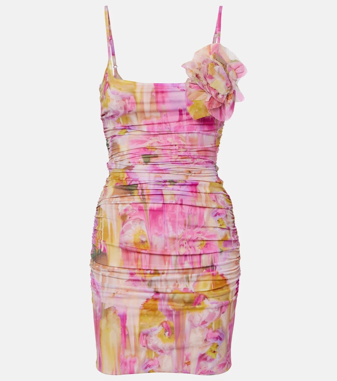 Blumarine - Floral-appliqué printed jersey minidress