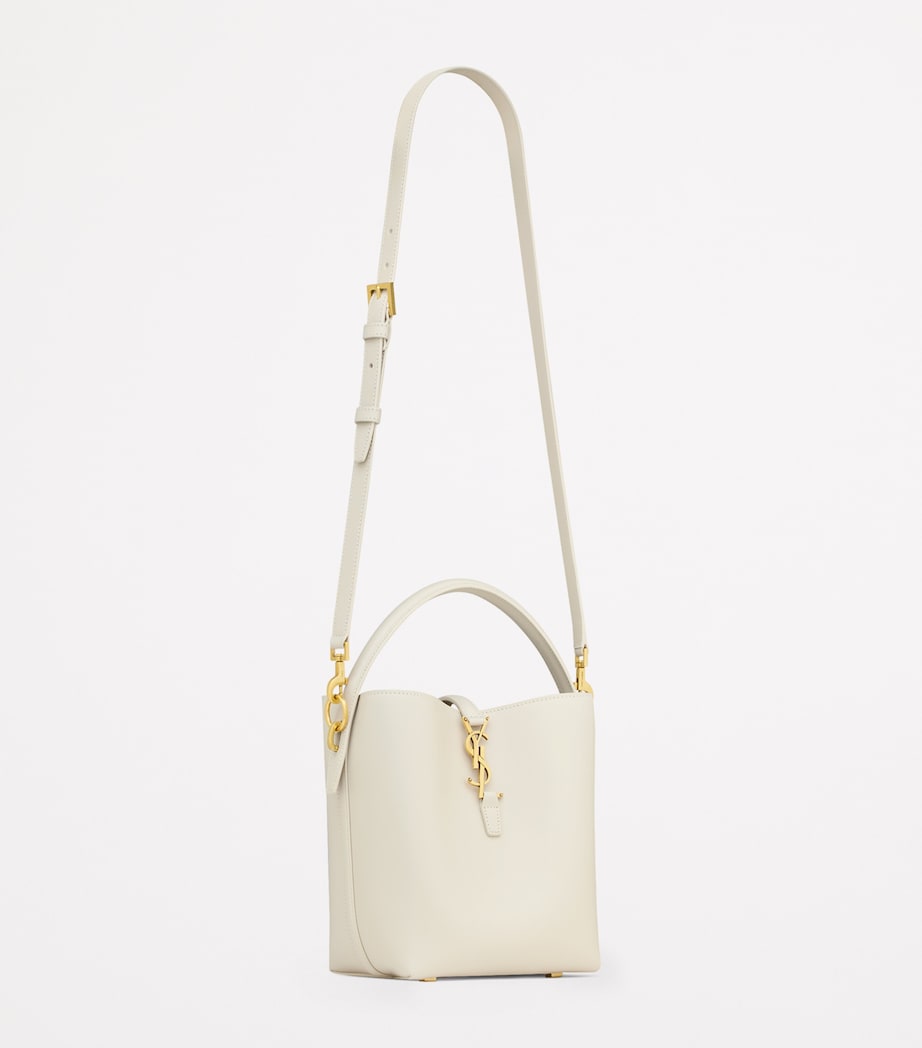 Saint Laurent White Small Calfskin Le 37 Bucket Bag