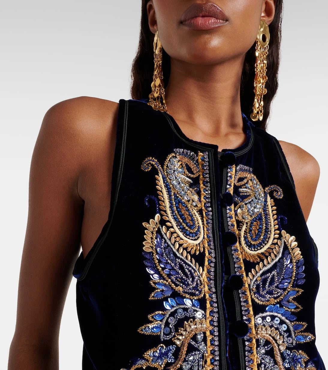 Etro - Paisley velvet vest