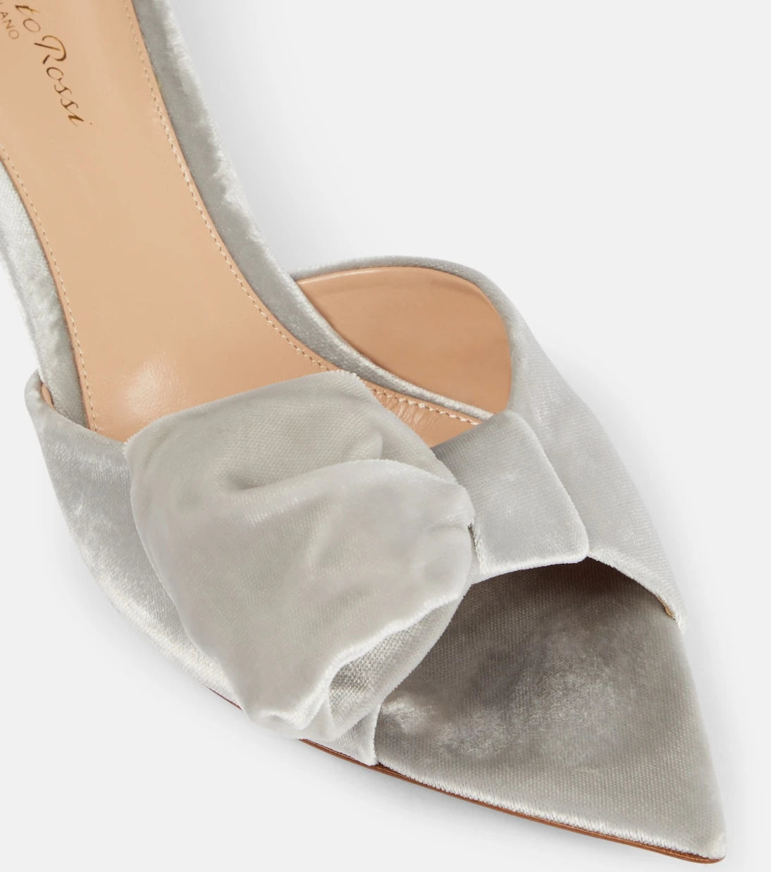 Gianvito Rossi - 55 bow-detail velvet mules