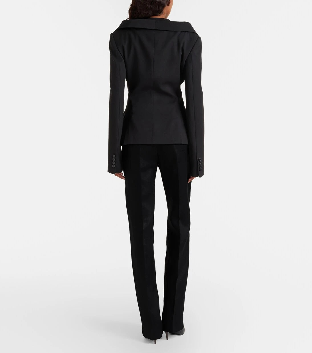 McQueen - High-rise wool flared pants