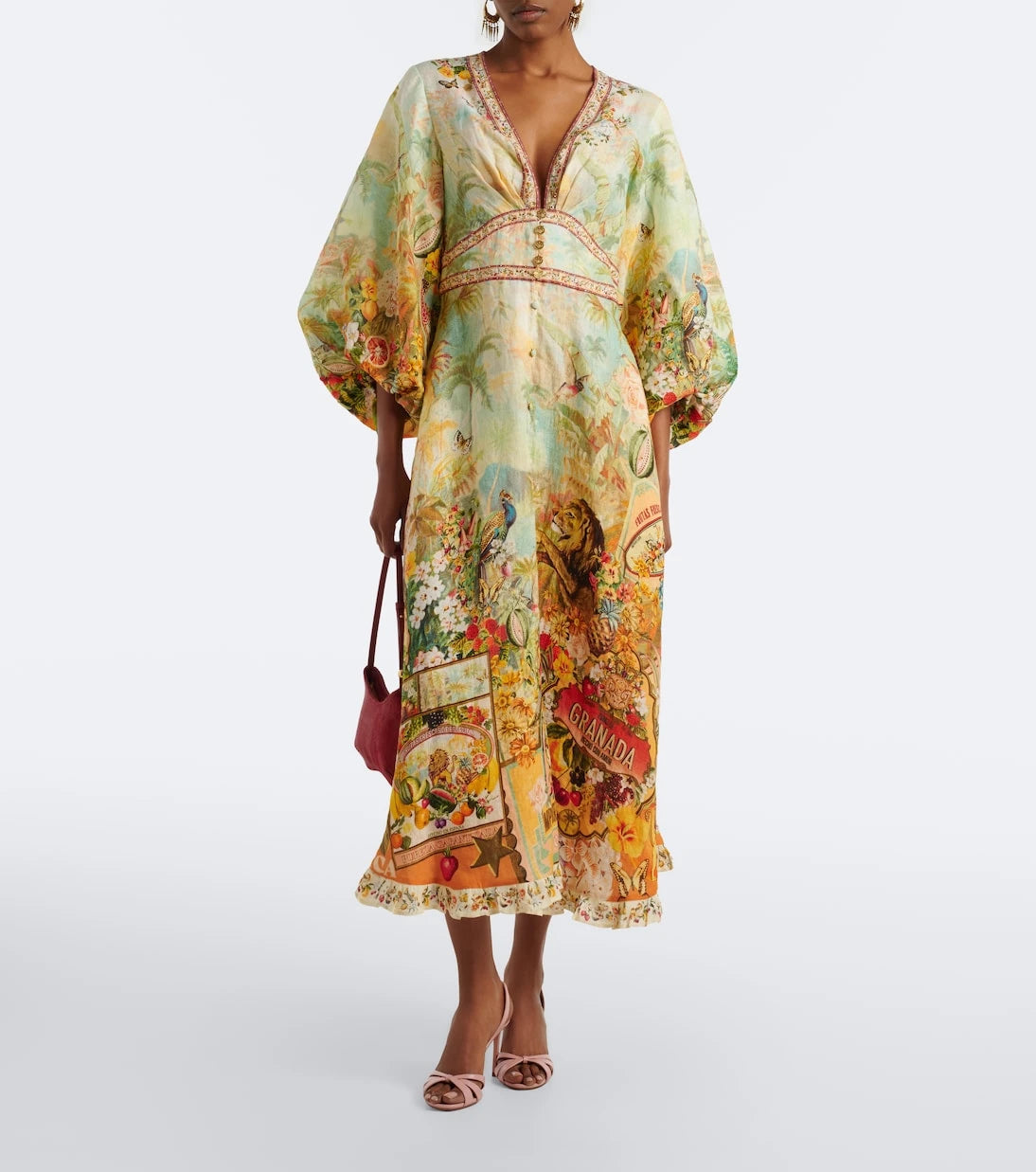 Camilla - Printed linen maxi dress