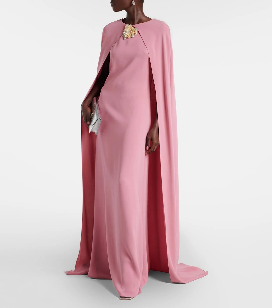 Oscar de la Renta - Caped silk-blend georgette gown