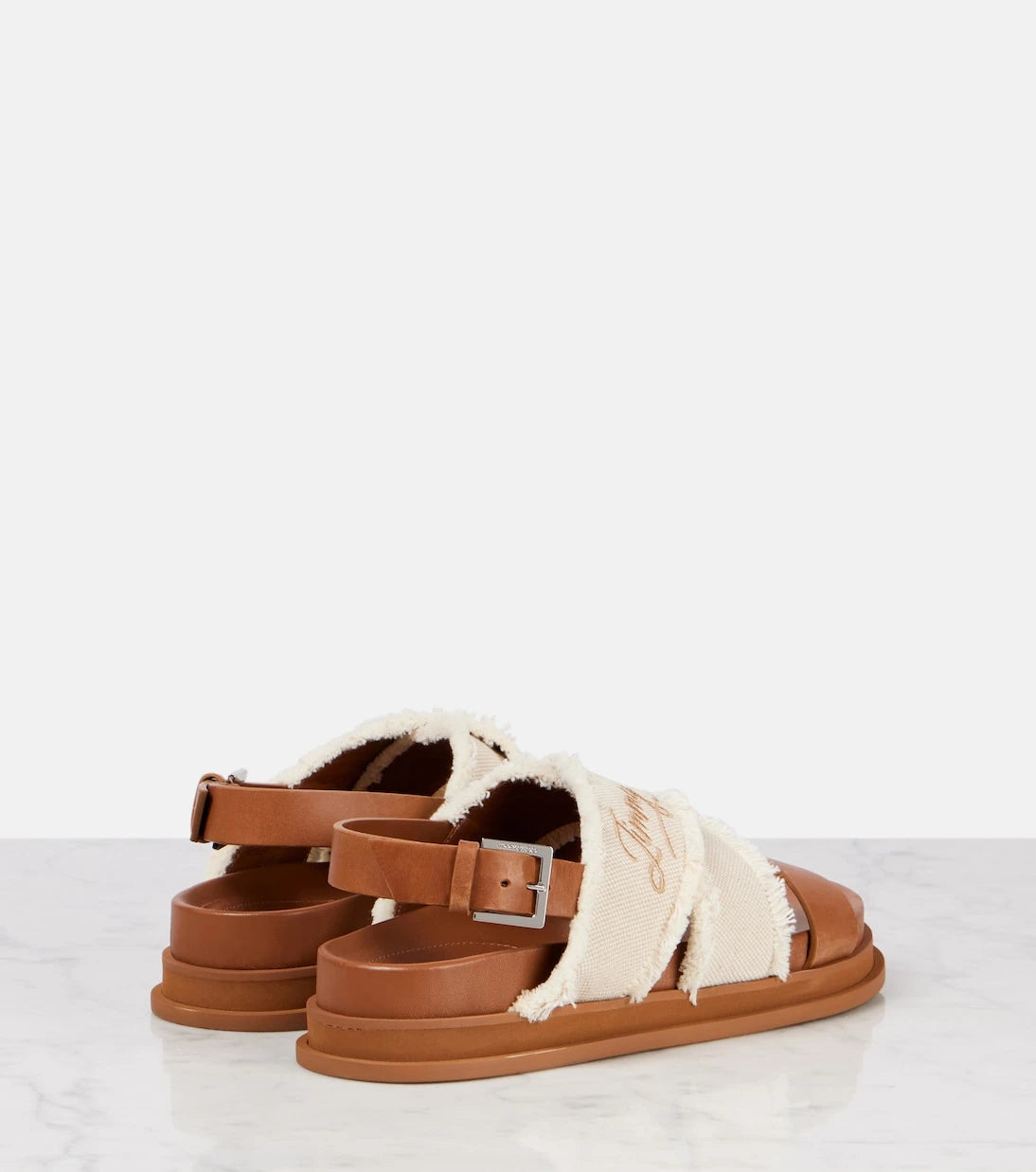 Jimmy Choo - Joa embroidered canvas and leather sandals