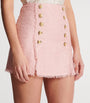 Balmain Pink Tweed Sequinned Mini Skirt