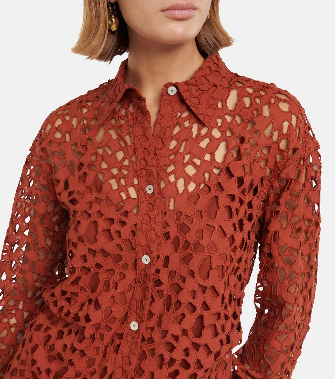 Vince - Broderie anglaise cotton top