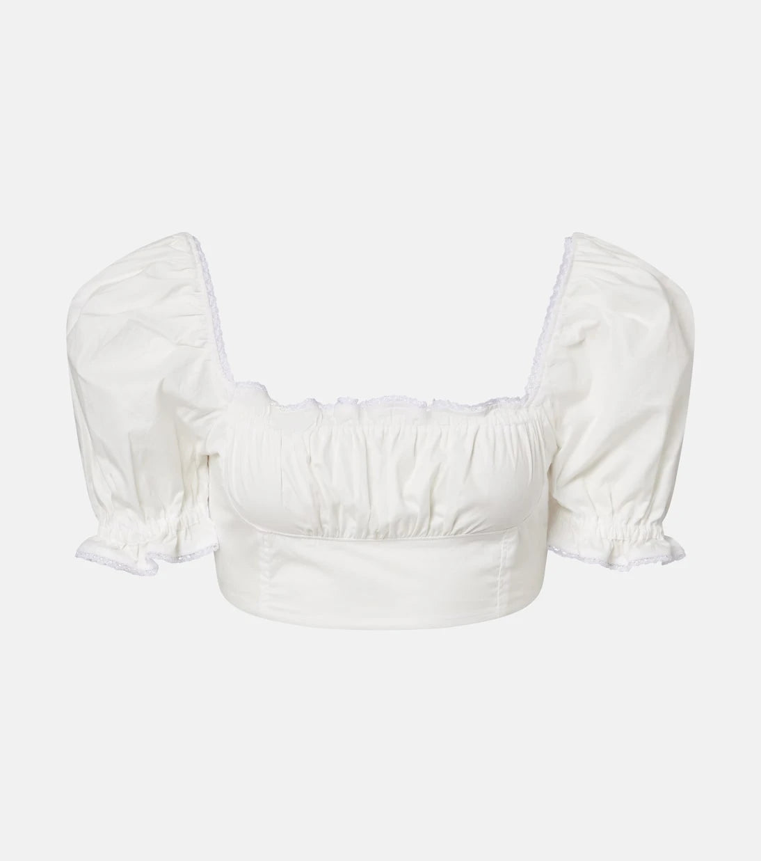 Bananhot - Ligia ruffled cotton poplin crop top
