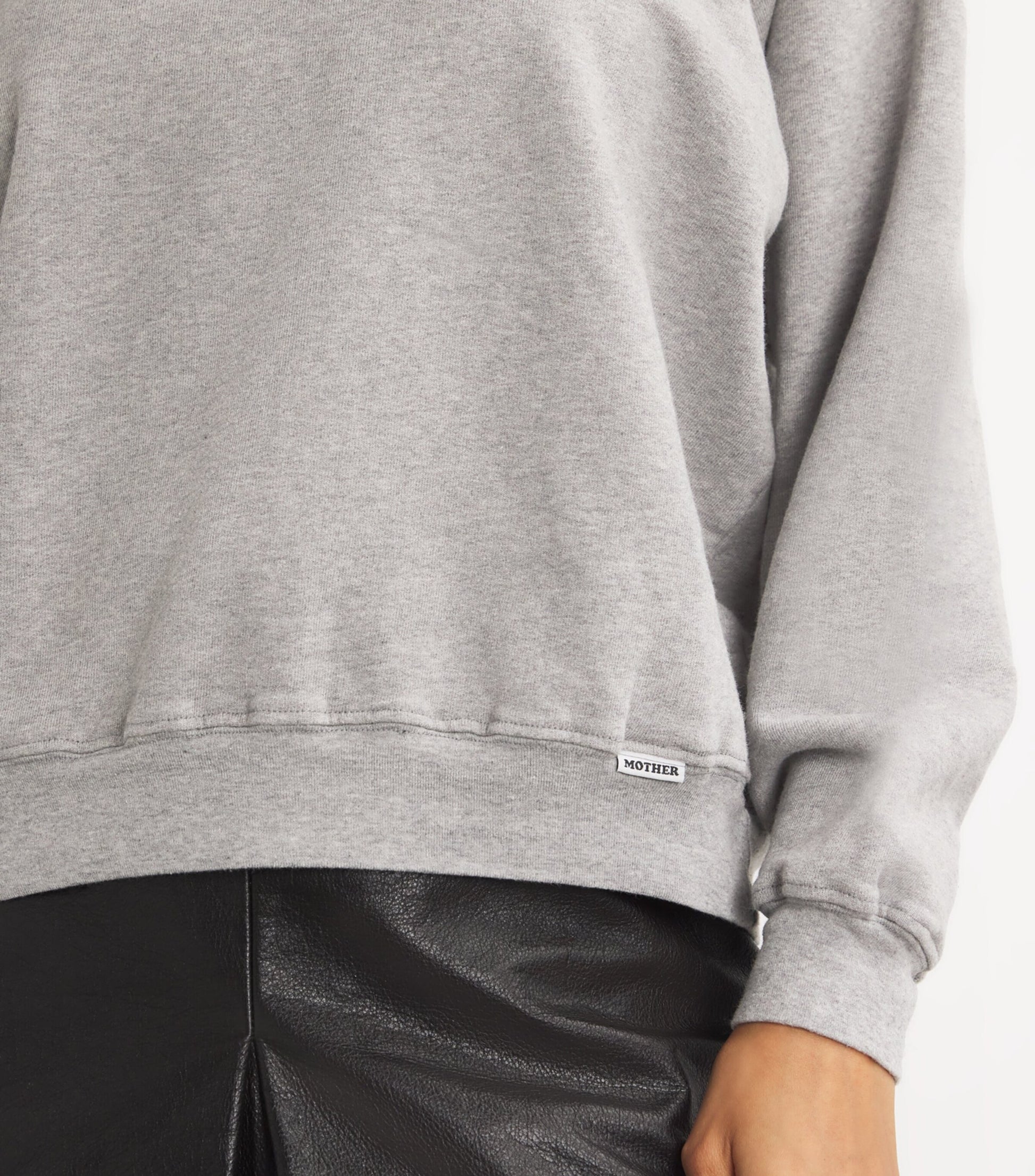 MOTHER Grey Cotton The Biggie Concert Sweatshirt