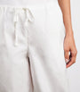 Skims White Cotton Poplin Wide-Leg Trousers