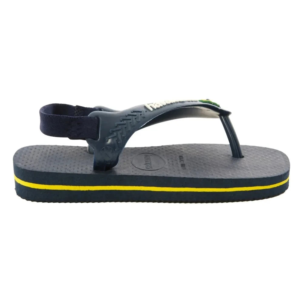 Havaianas - Logo Brasil Baby Flip Flops | Midnight blue