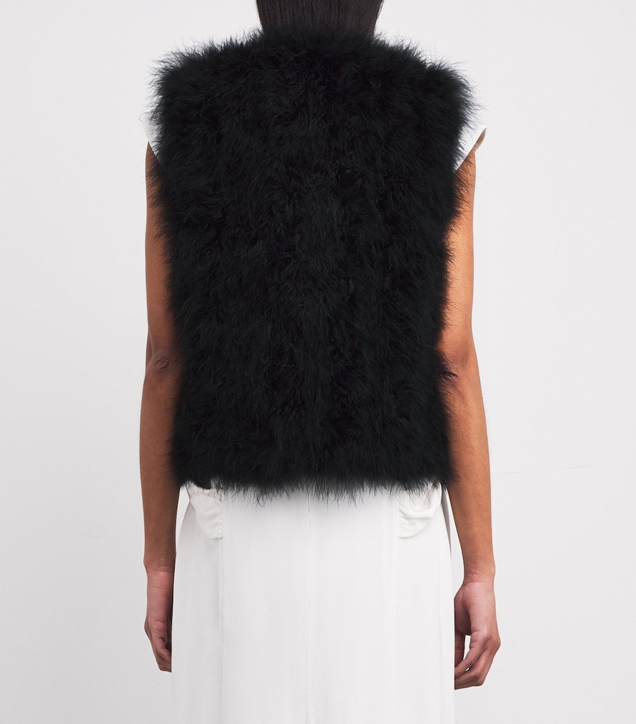 Yves Salomon Black Feather Gilet