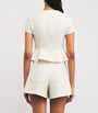 Maje White Tweed Peplum Top