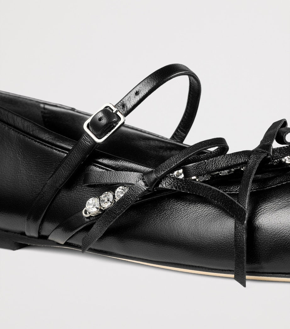 Jimmy Choo Multi Loli Leather Ballerina Flats