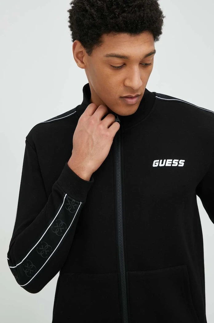 Guess pamuklu fermuarlı erkek sweatshirt MICKEY