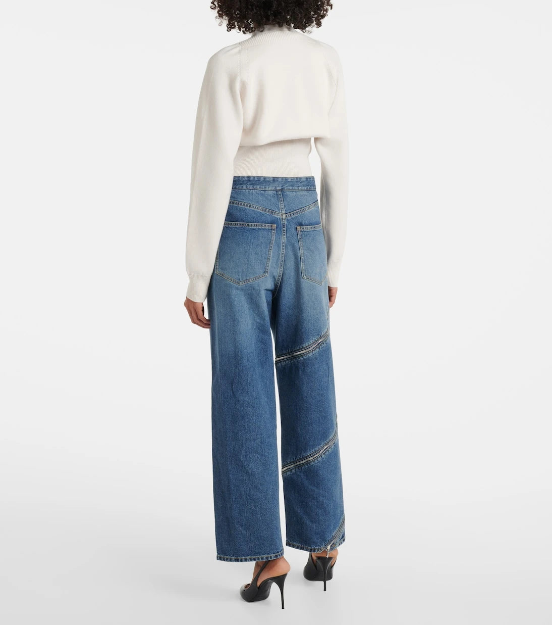 Alaïa - Zip-up wide-leg jeans