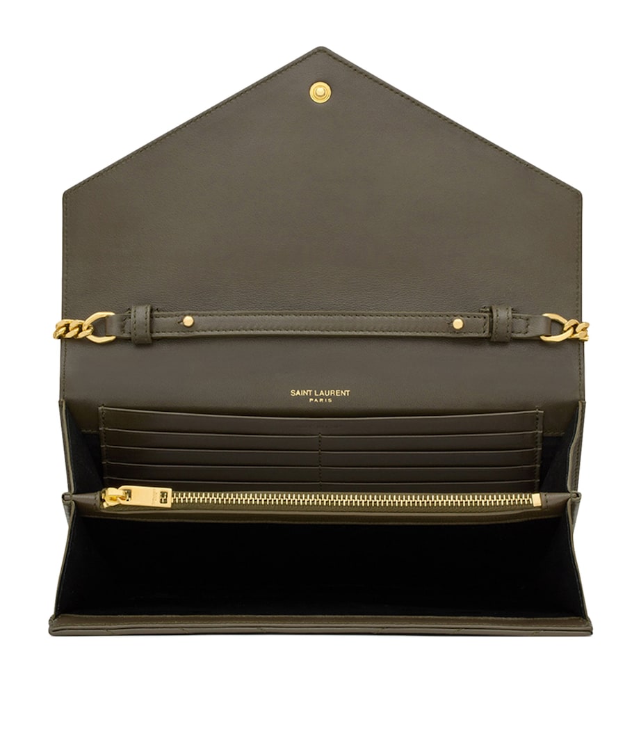 Green Monogram Matelassé Envelope Wallet Bag