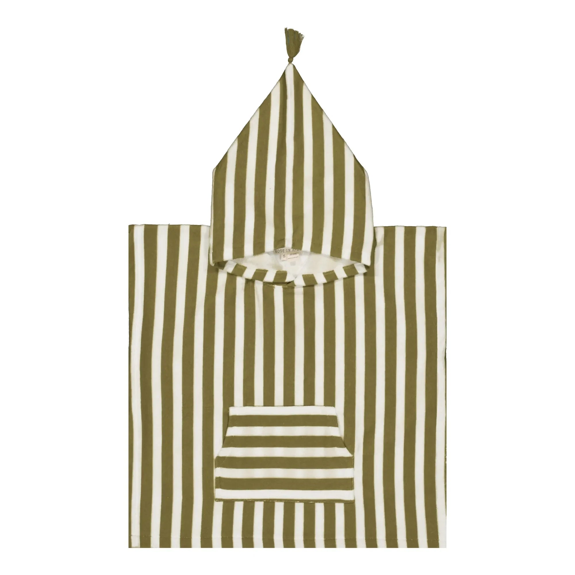 Rose in April - Suzon striped bathing poncho | Khaki