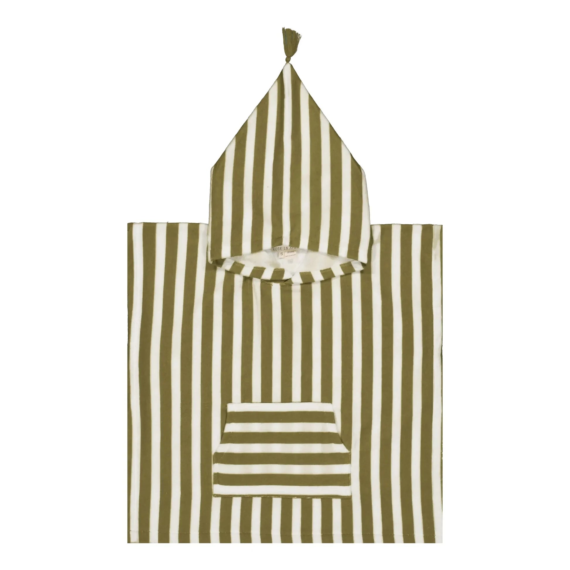 Rose in April - Suzon striped bathing poncho | Khaki