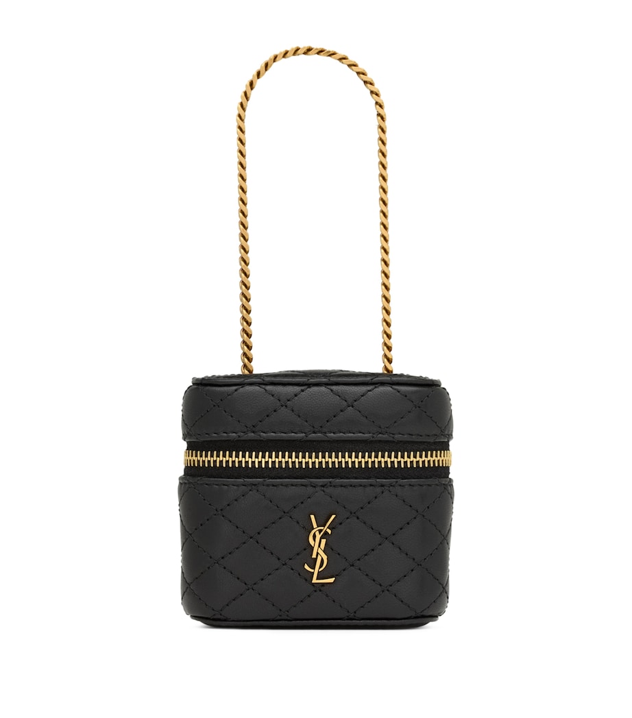 Saint Laurent Black Micro Gabby Quilted Vanity Bag