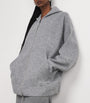 Max Mara Grey Wool-Blend Zip-Up Hoodie