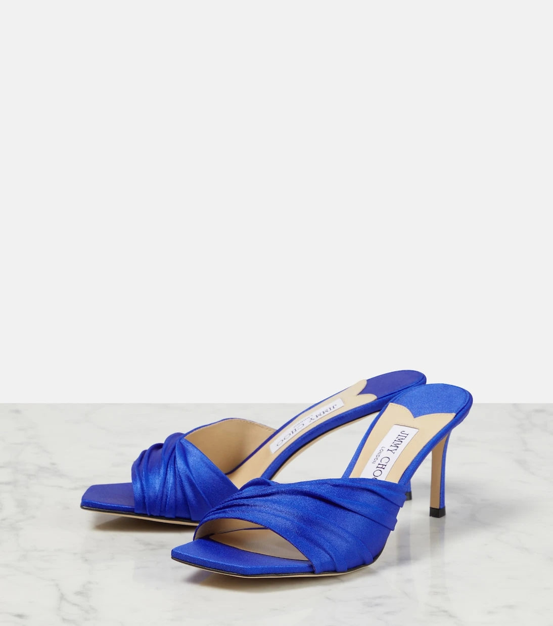 Jimmy Choo - Basil 75 jersey and leather mules