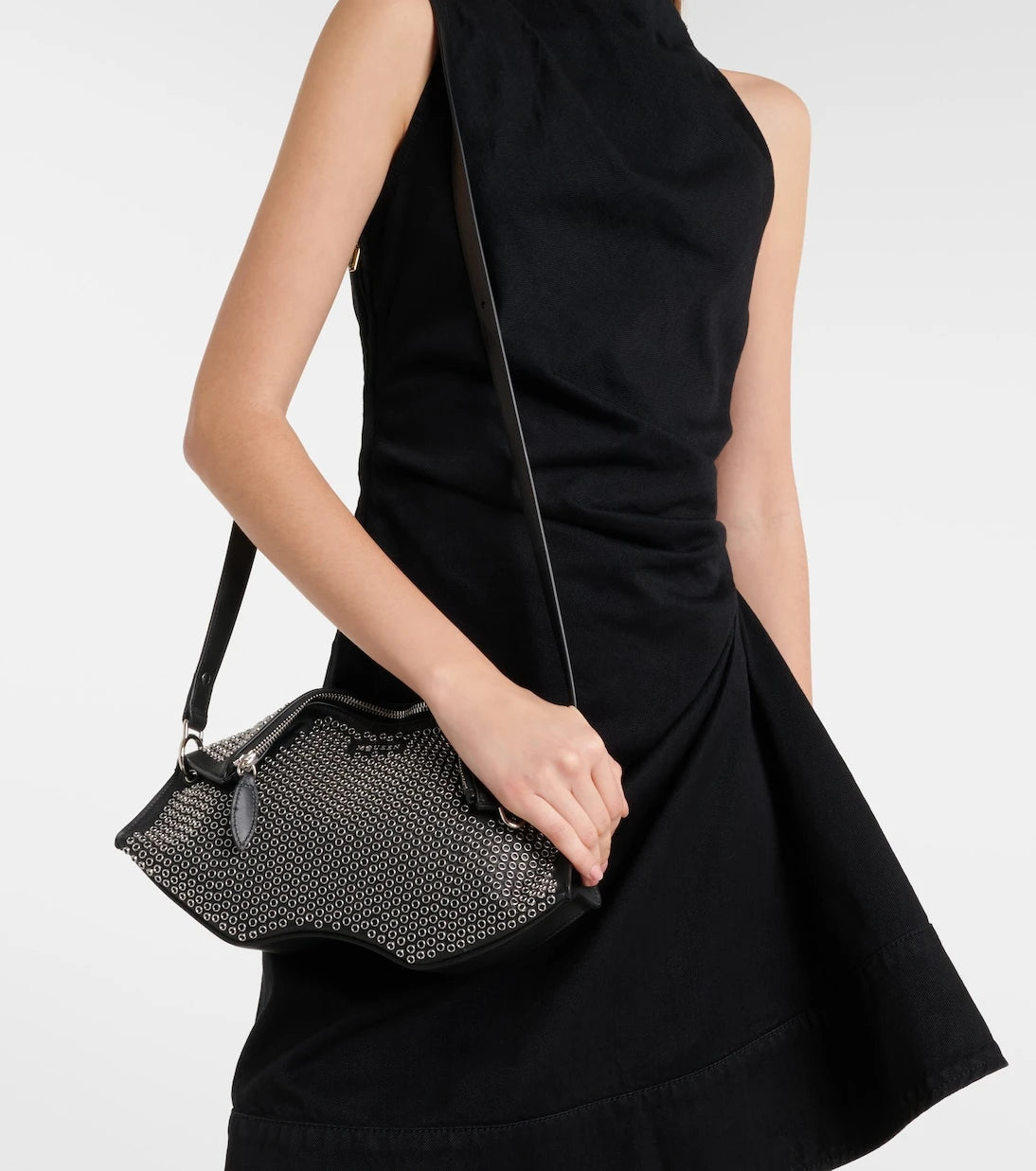 McQueen - Manta embellished leather clutch