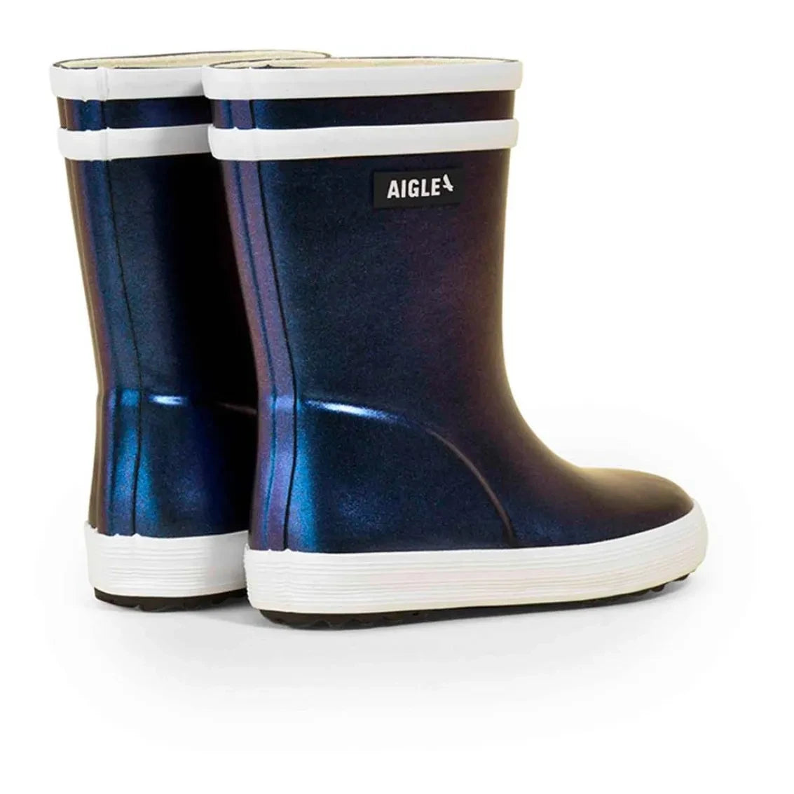 Aigle - Flac Iridescent Baby Rain Boots | Midnight blue