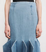 A.W.A.K.E. Mode Blue Denim Panelled Maxi Skirt