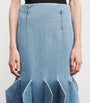 A.W.A.K.E. Mode Blue Denim Panelled Maxi Skirt