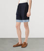 Cotton-Blend Two-Tone Shorts