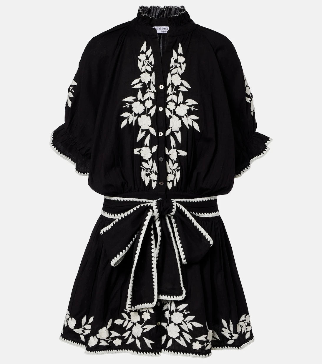 Juliet Dunn - Belted cotton and linen minidress