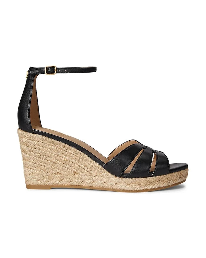 Lauren Ralph Lauren kadın espadril ayakkabılar eğimli platformlu deri Nellie