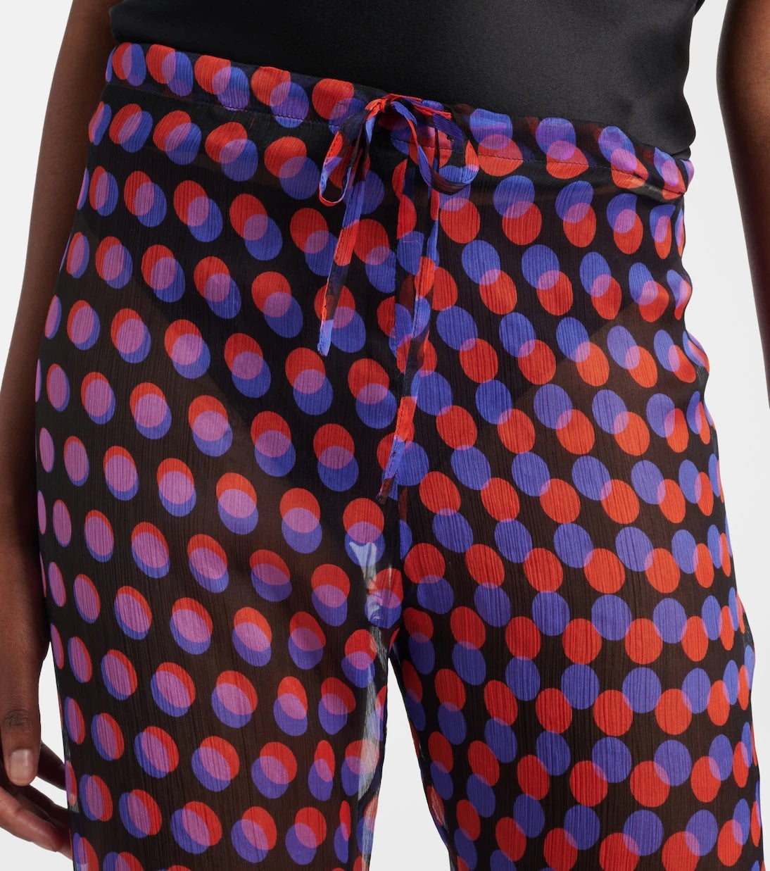 Dries Van Noten - Polka-dot silk straight pants