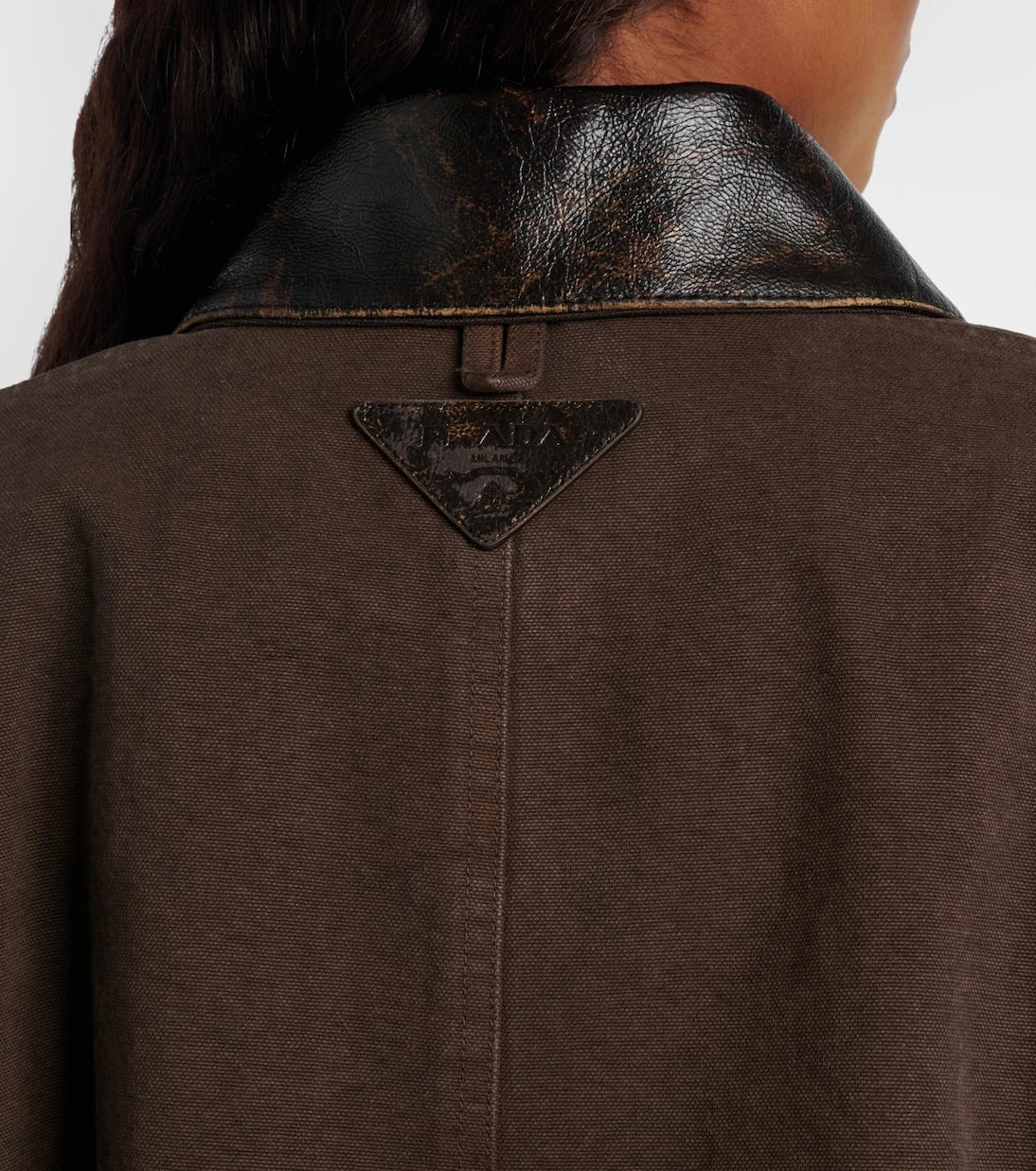 Prada - Leather-trimmed cotton canvas field jacket