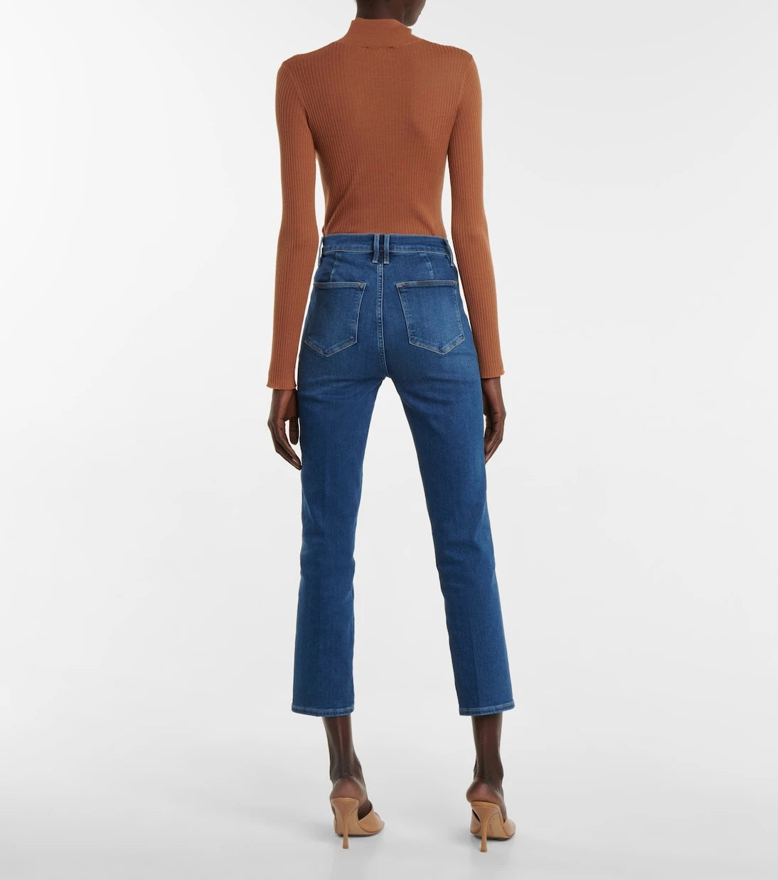 Frame - بنطلون جينز Le Sylvie Crop ضيق بقصة عالية الخصر