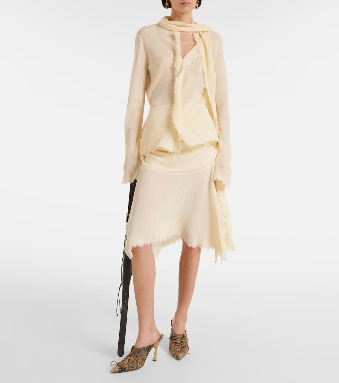 Acne Studios - Draped crêpe midi skirt