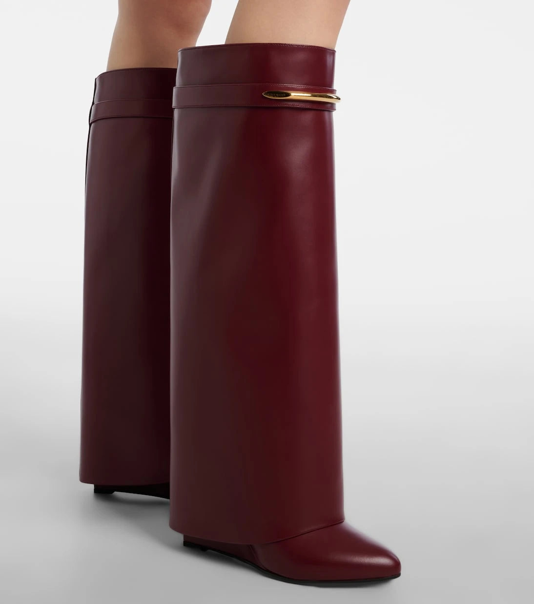 Givenchy - Shark 95 leather knee-high boots