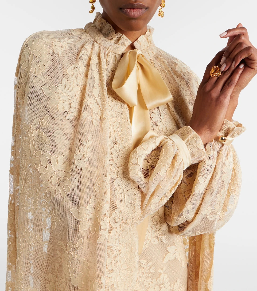 Zimmermann - Como silk-trimmed lace cape