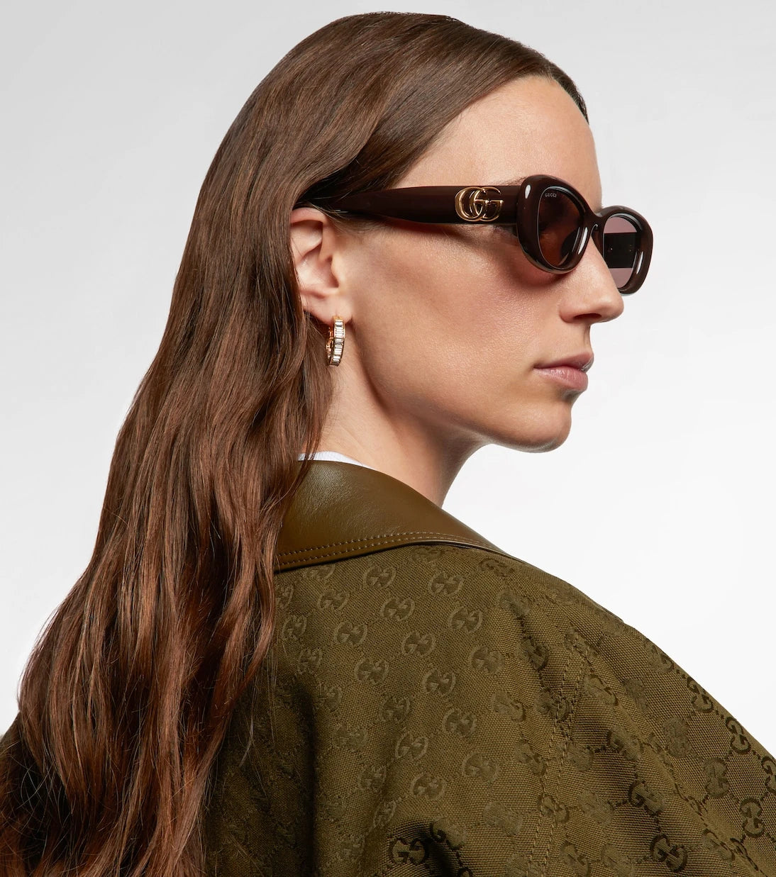 Gucci - Double G oval sunglasses