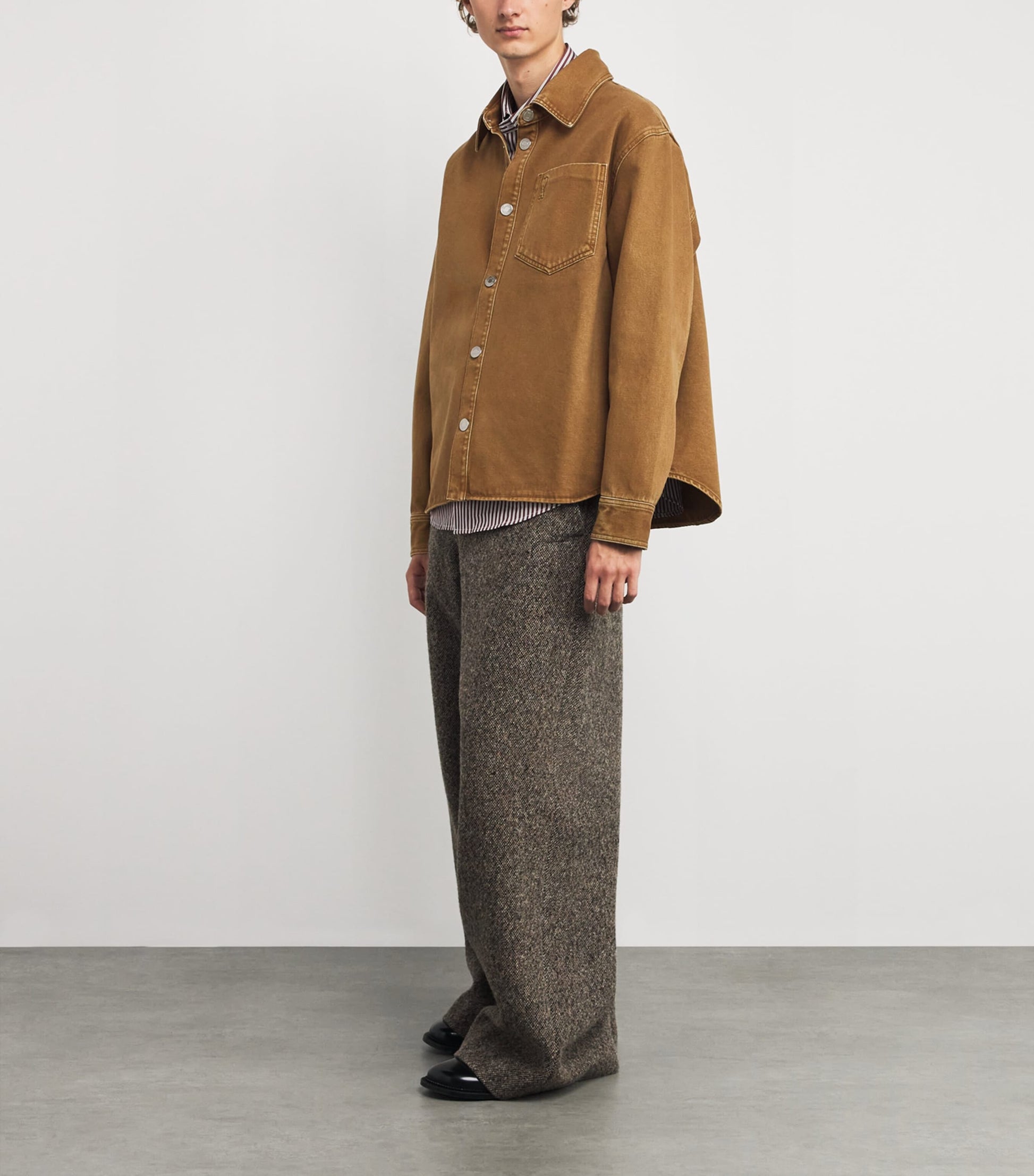 Brown Cotton Ami de Coeur Overshirt