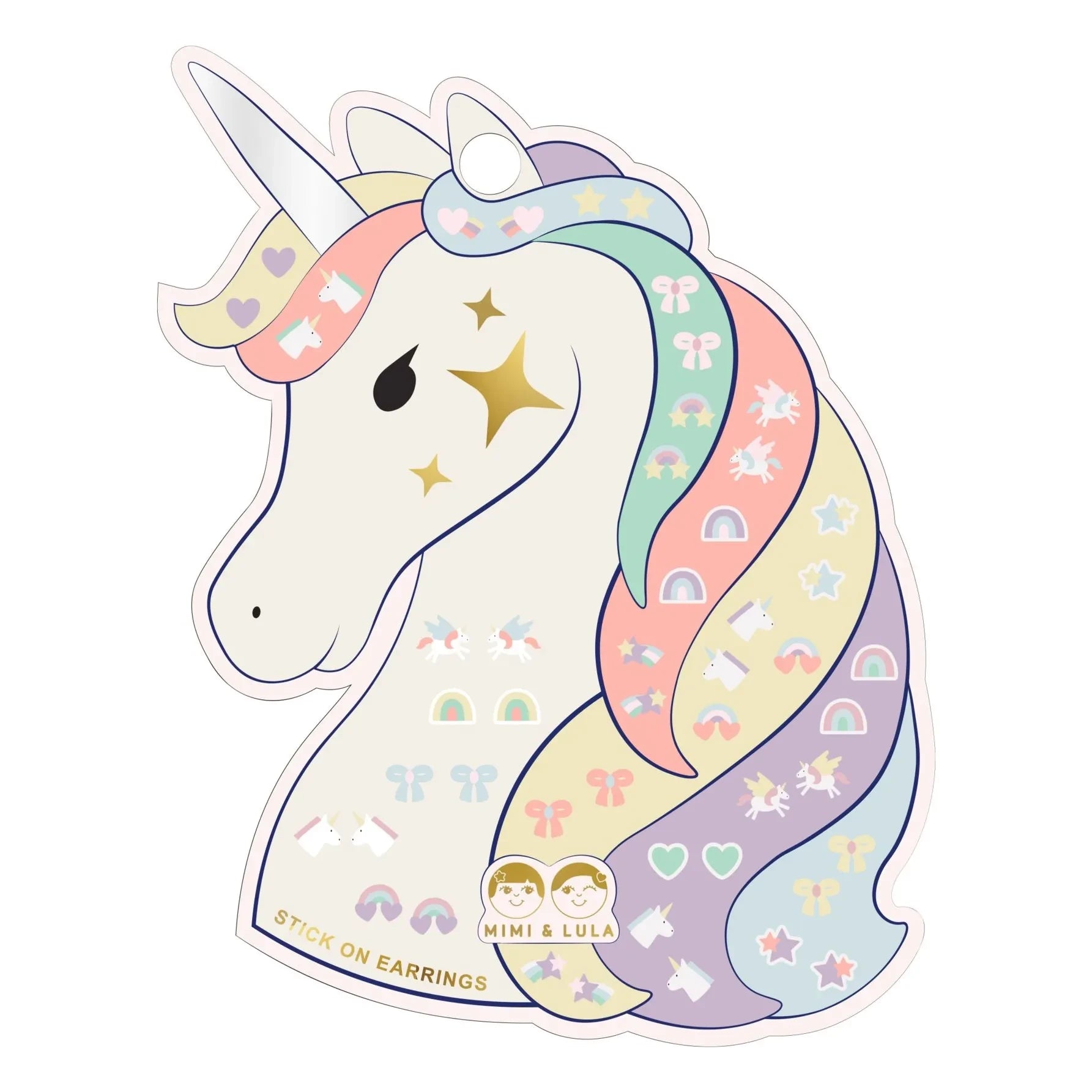 Mimi & Lula - Unicorn self-adhesive earrings | Lilac