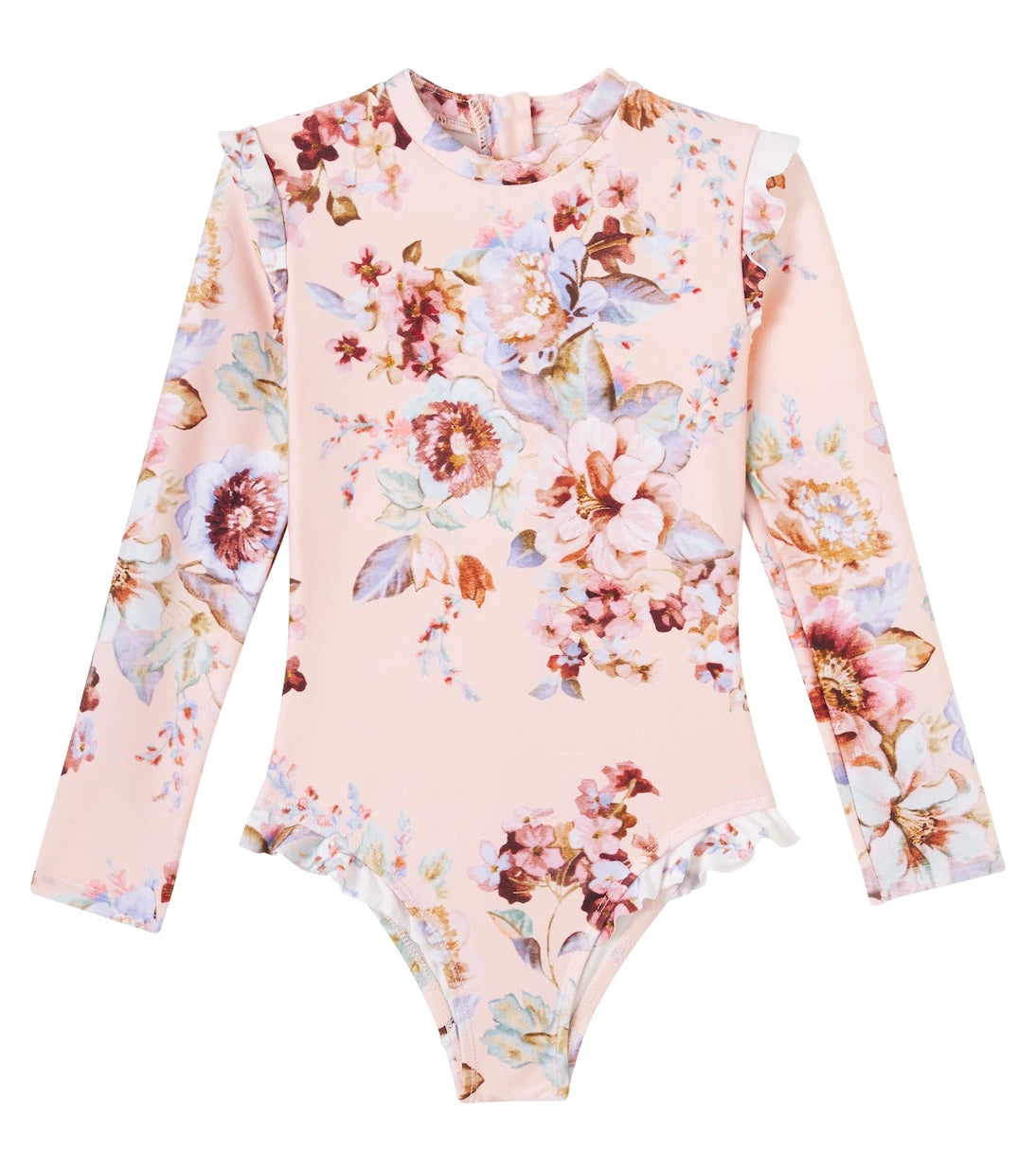 Zimmermann Kids - بدلة سباحة راشغارد بكشكشة بنقشة زهور