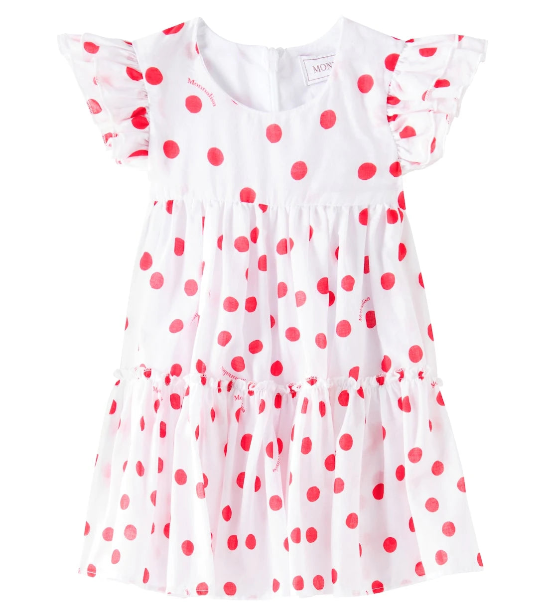 Monnalisa - Baby ruffled polka-dot cotton dress